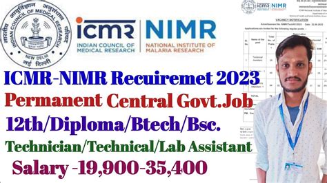 Icmr Nimr Recuiremet 2023 Permanent Govt Jobs Icmr Nimr Vacancy Salary 20k 35k 12th