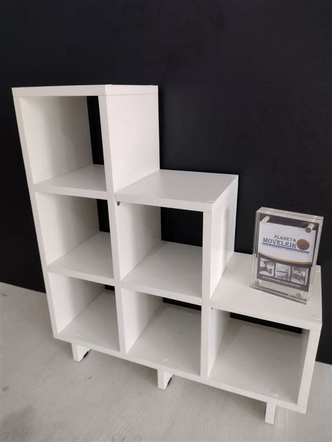 Estante Escada Nichos X Mdf Branco Decora O E Livros No Elo