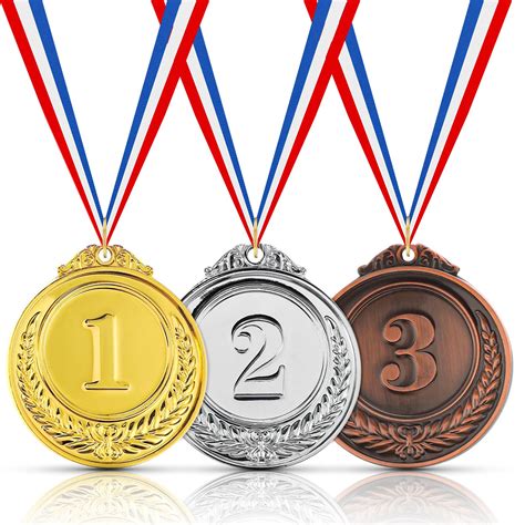 Buy Pieces Number Medals Gold Silver Bronze Award Medals With Ribbon