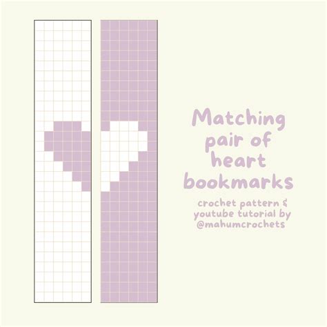 Heart Bookmark Set Crochet Pattern And Tutorial By Mahumcrochets In 2023 Graph Crochet Crochet