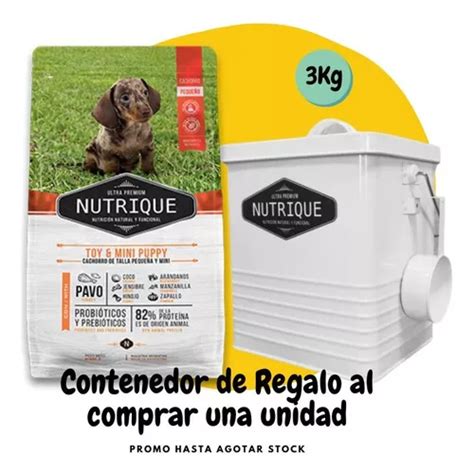 Nutrique Cachorro Mini 3 Kg Contenedor Regalo Cuotas sin interés