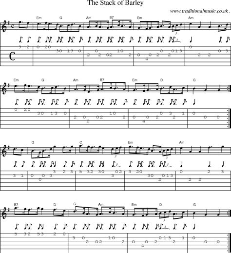 Common Session Tunes Scores And Tabs For Guitar The Stack Of Barley