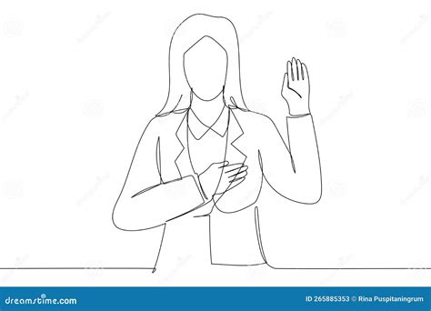 Businesswoman Making Promise Pledge Give Oath Stock Vector