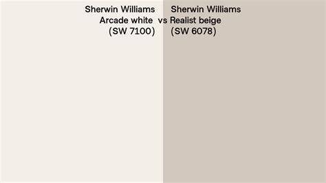 Sherwin Williams Arcade White Vs Realist Beige Side By Side Comparison