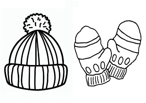 Coloriage Bonnet Et Mitaines D Hiver T L Charger Et Imprimer Gratuit