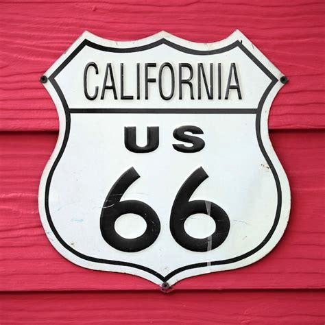 Premium Photo | California us 66 route sign