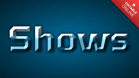 Shows With Beveled Ice Text Effect Generator