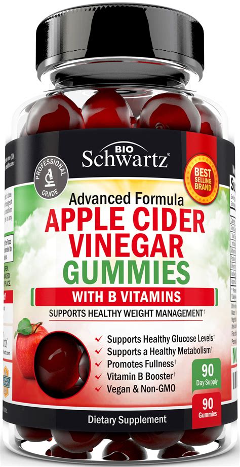 Vegan Apple Cider Vinegar Gummies With B Vitamins For Immune Support And Healthy Weight Management