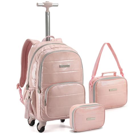 Kit Mochila Rodinha Feminina Metalizada Juvenil Pe As Shopee