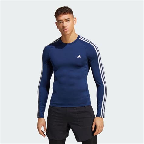 Adidas Techfit 3 Streifen Training Longsleeve Blau Adidas Deutschland