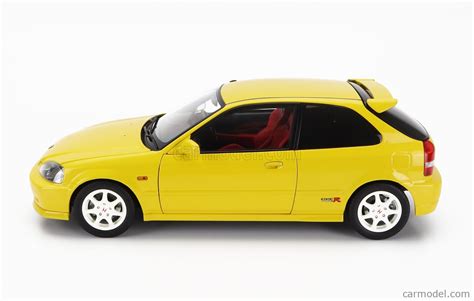 Motorhelix M85002 Scale 1 18 Honda Civic Ek9 Type R With Engine And Accessories 1999 Sunlight