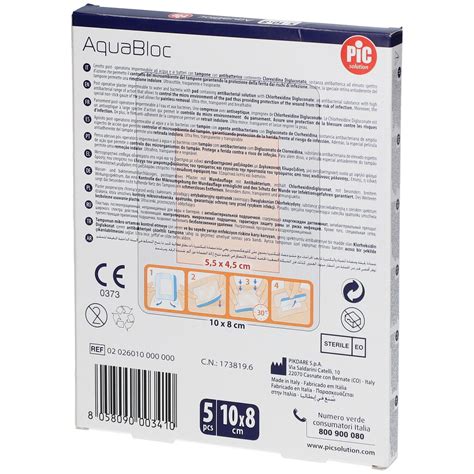 Pic AquaBloc Cerotto Post Operatorio Impermeabile 10 X 8 Cm 5 Pz Redcare