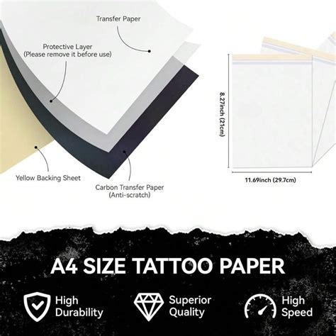 Papier transfert de tatouage papier à motifs de taille A4 pour le