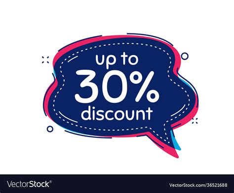 Up To 30 Percent Discount Sale Offer Price Sign Vector Image