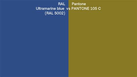 Ral Ultramarine Blue Ral 5002 Vs Pantone 105 C Side By Side Comparison