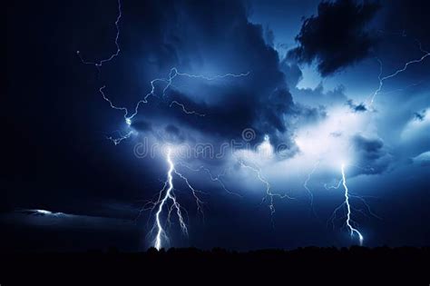 Dark Blue Backdrop with Lightning and Stormy Sky in the Background ...