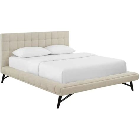 Modway Julia Queen Biscuit Tufted Upholstered Fabric Platform Bed