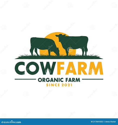 Cow Farm Logo Vintage Cattle Angus Beef Logo Design Vector Stock