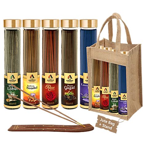 Buy The Aroma Factory Incense Sticks Agarbatti With Jute Bag Stand