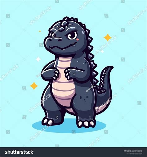 Cute Godzilla Cartoon Vector Illustration Royalty Free Stock Vector