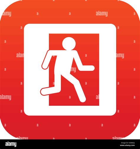 Fire exit sign icon digital red Stock Vector Image & Art - Alamy