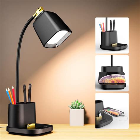 Gondsily Led Desk Lamp With Usb Charging Port Touch Control Color