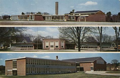 Lisbon Falls Schools Maine Postcard