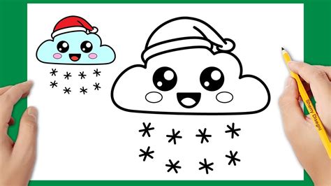 Come Disegnare Una Nuvola Di Neve Kawaii Disegno Di Natale YouTube