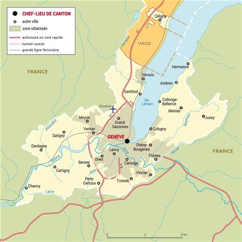 Genève carte administrative du canton Média Encyclopædia Universalis