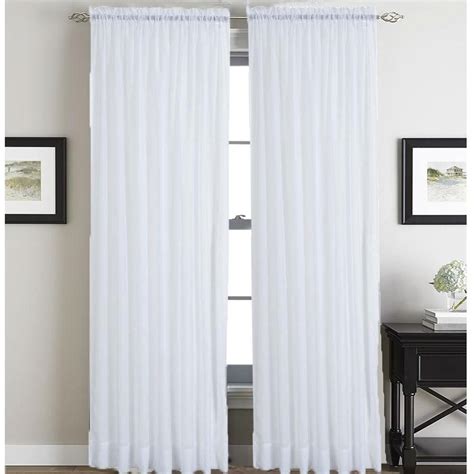 Splendor Batiste Rod Pocket Sheer Curtain Stylemaster White