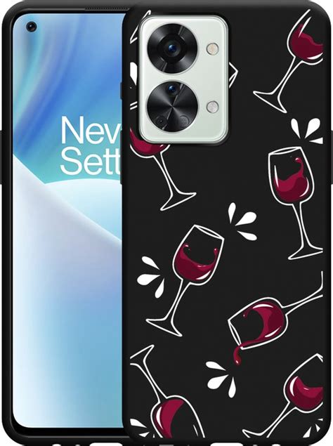 Hoesje Geschikt Voor OnePlus Nord 2T Zwart Wine Not Bol