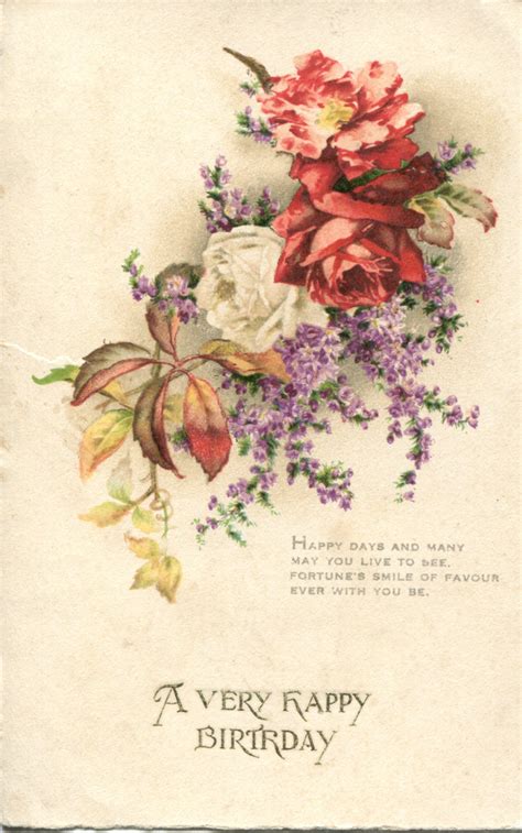 A Collection Of Vintage Floral Birthday Postcards Part 5 Vintage