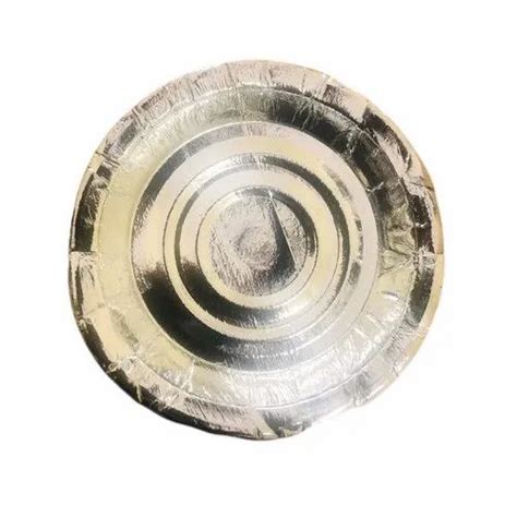 Circular Plain 7 Inch 100 Gsm Silver Foil Paper Plates For Event And