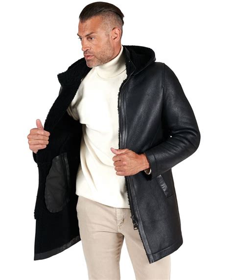 Cappotto Shearling Da Uomo Colore Nero D Arienzo