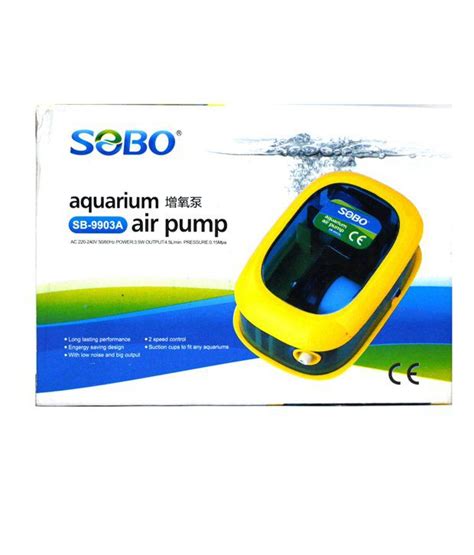 Sobo Low Noise Aquarium Air Pump SB 9903A 3 5W 4 5L Min 2 Speed