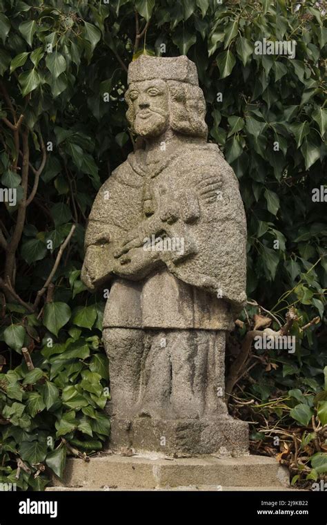 Baroque statue of Saint John of Nepomuk Jan Nepomucký in Černínská