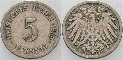 Kleinm Nzen Kaiserreich Pfennig F Grosser Adler Fast Sehr Sch N