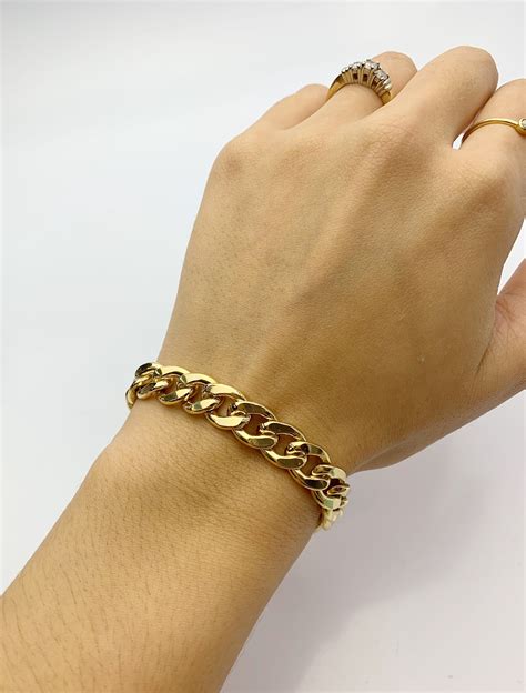 Curb Chain Bracelet 14k Gold Filled 99mm Sm94lc Etsy Uk