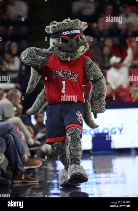 RICHMOND, VA - FEBRUARY 15: Richmond Spiders mascot during the game ...