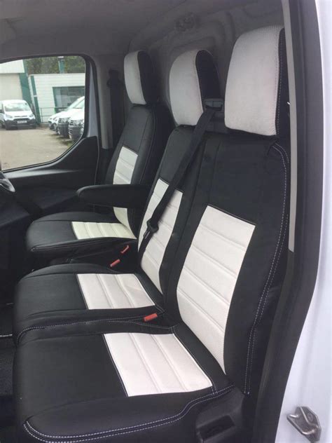 Ford Transit Custom Punched Leather Style Seat Covers White Wholesale Van Accessories