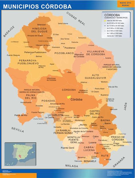 Gemeenten Cordoba Kaart Van Spanje Kaarten Voor Nederland Netmaps NL