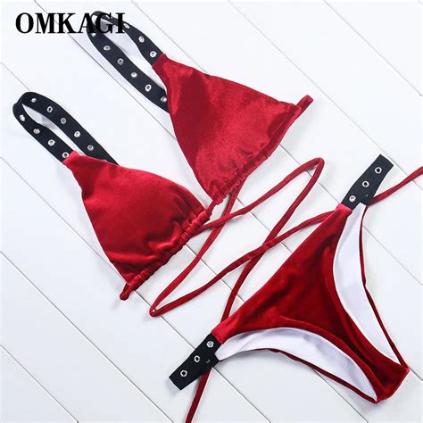 OMKAGI Brand Bikini 2018 Swimsuit Women Swimwear Women Sexy Push Up