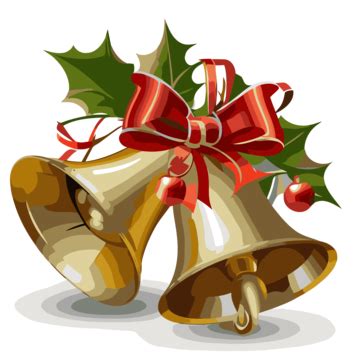 Christmas Jingle Bell Vector Sticker Clipart Cartoon Red Bell With