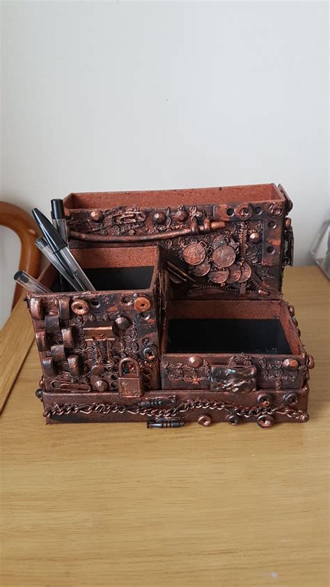 Steampunk Desk Organiser Steampunk Diy Crafts Jewelry Box Diy