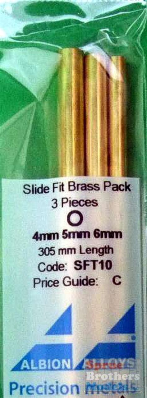 Albsft10 Albion Alloys Tube Slide Fit Tube Selection Pack 4 0mm 5 0mm And 6 0mm Brass Sprue