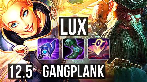 Lux Vs Gangplank Mid M Mastery Solo Kills Godlike