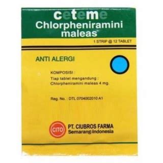 Jual Ctm Obat Alergi Ceteme Obat Alergi Gatal Gatal Strip Tablet