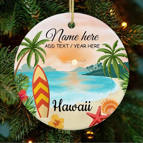 Amazon Personalized Hawaii Christmas Ornament Hawaii Ornament