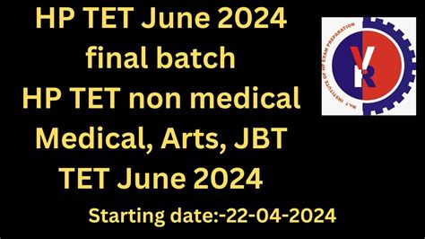 HP TET June 2024 Preparation Final Batches Hp Tet Non Medical