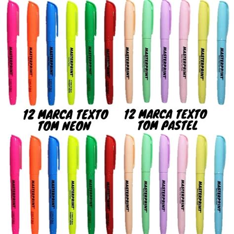 Kit Marca Texto Unidades Tom Neon Tom Pastel Masterprint